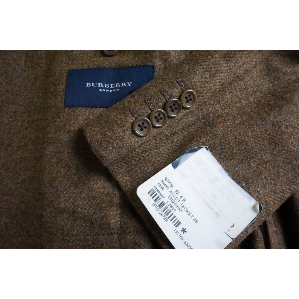 Burberry London Ascot Jacket Brown Tweed Wool Sport Coat Jacket 42R NEW